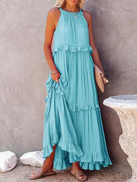 Jeltje | Longue robe unie grande taille pour femmes