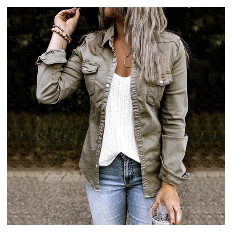 Avah | Veste en jean mi-longue pour femmes