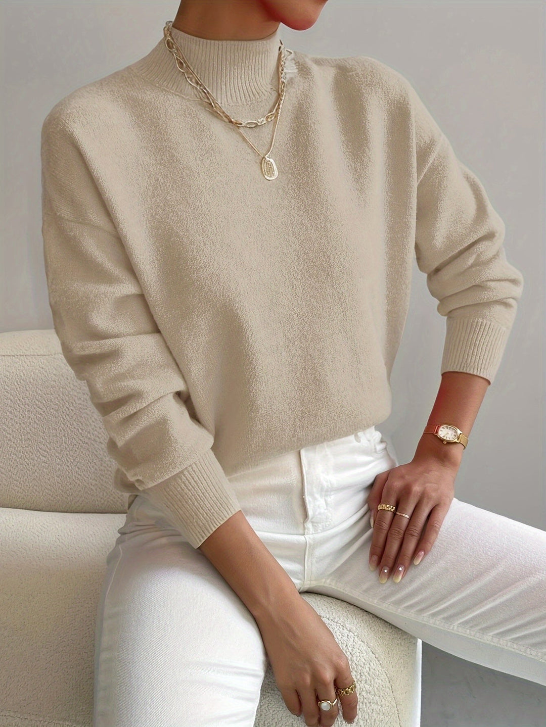 Heralyn - Pull Col Roulé Classique et Élégant