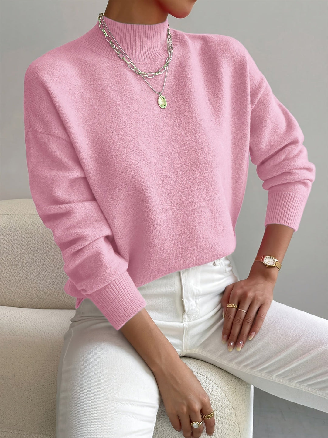 Heralyn - Pull Col Roulé Classique et Élégant