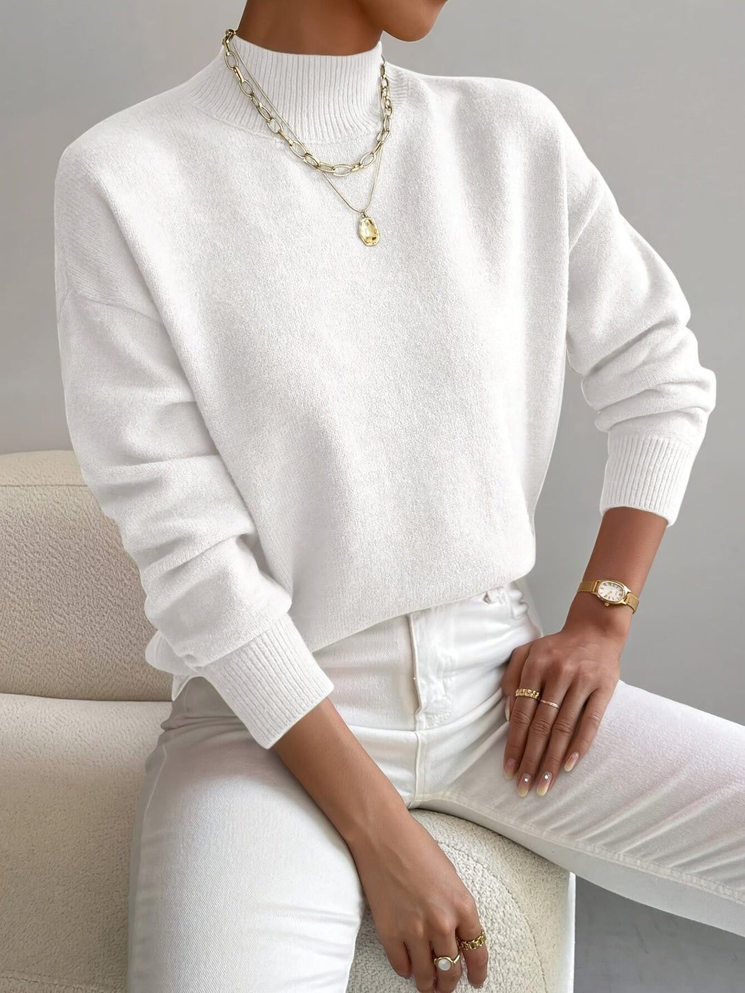 Heralyn - Pull Col Roulé Classique et Élégant