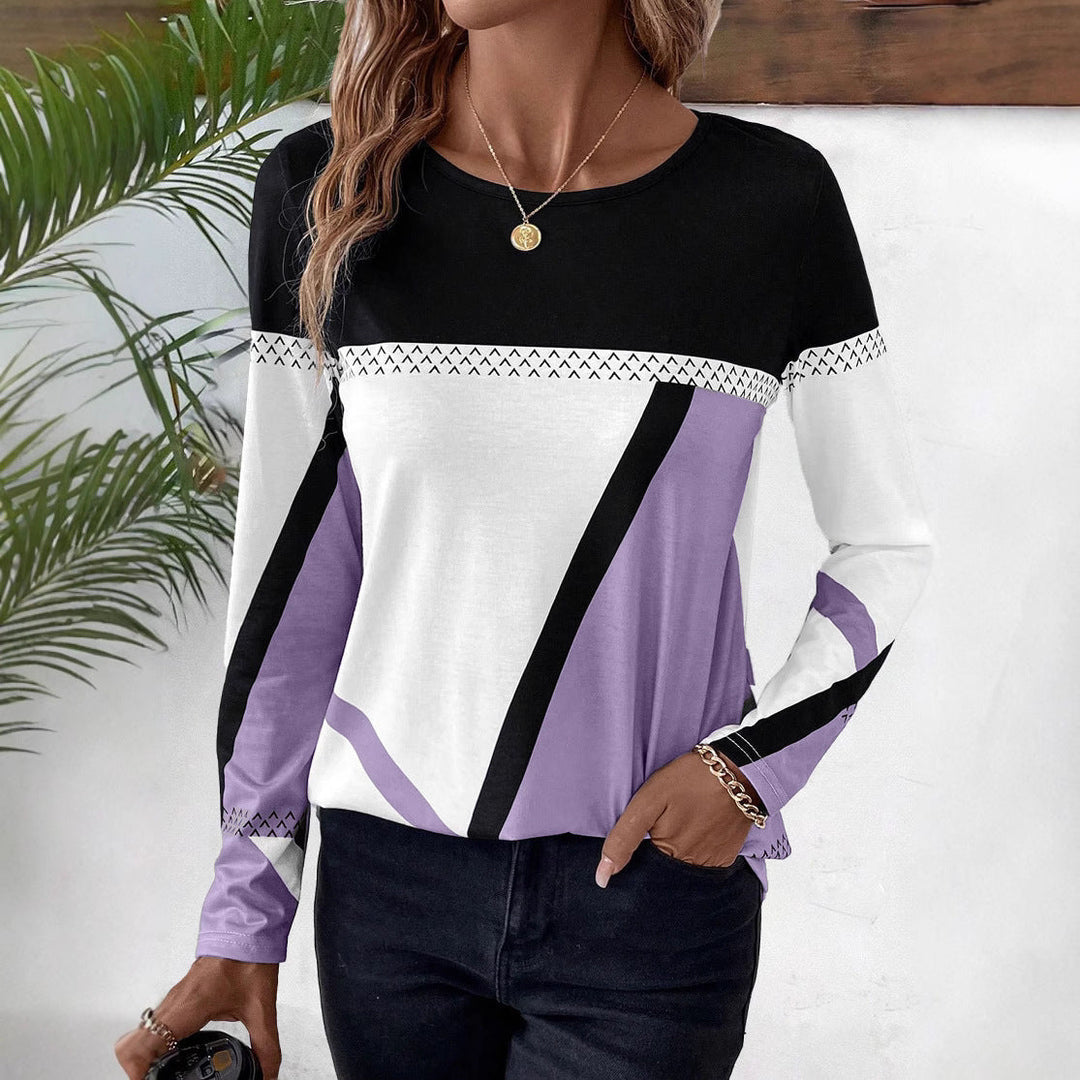 Lalia - Sweatshirt Stylé à Empiècements Colorés