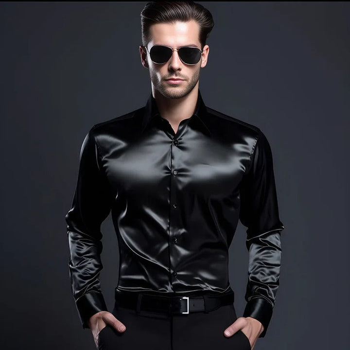 Franjo | Chemise élégante en satin pour hommes