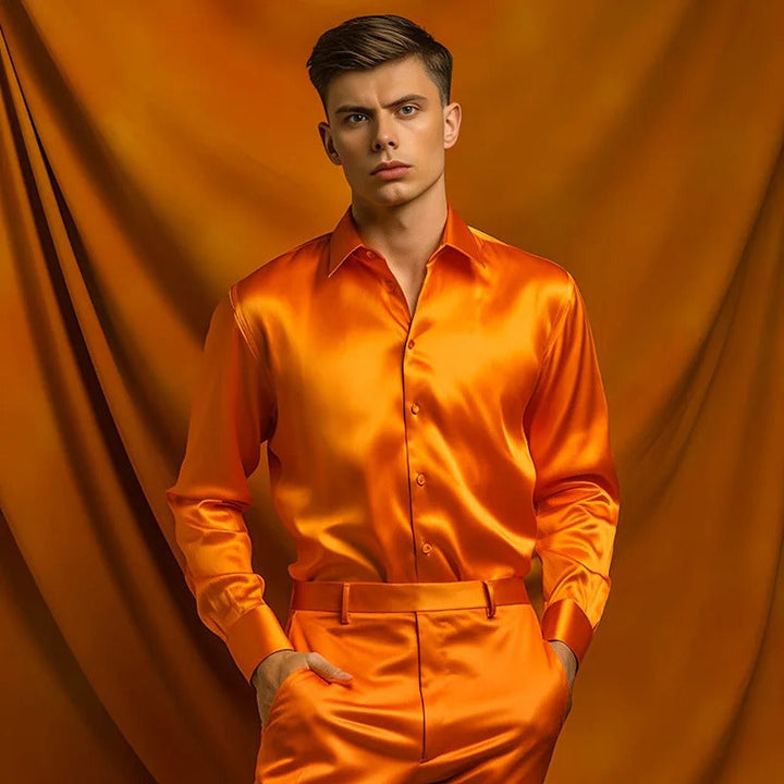 Franjo | Chemise élégante en satin pour hommes