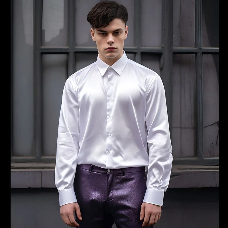 Franjo | Chemise élégante en satin pour hommes