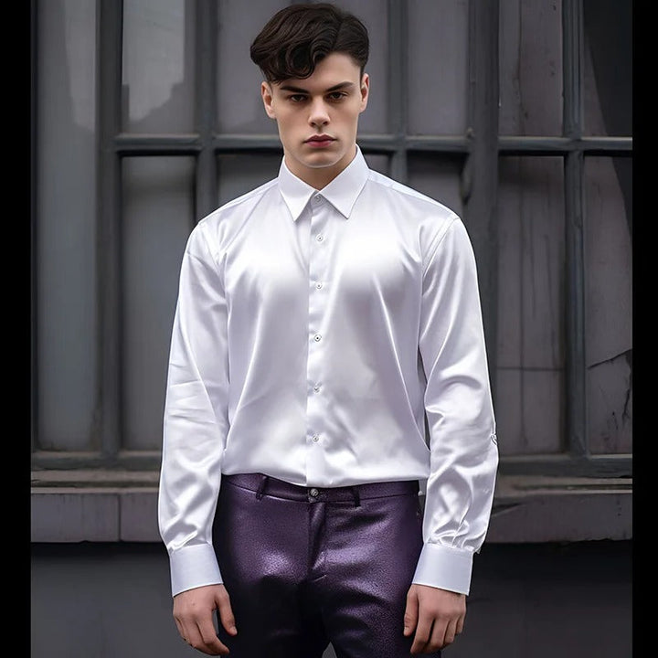 Franjo | Chemise élégante en satin pour hommes
